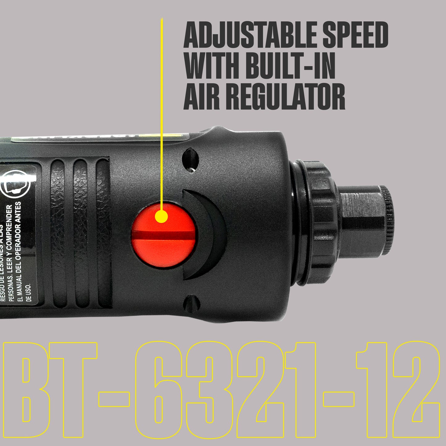 BT 6321-12 1/4“ Pneumatic Air Powered Professional Grade Straight Die Grinder with 12" Extended Shaft