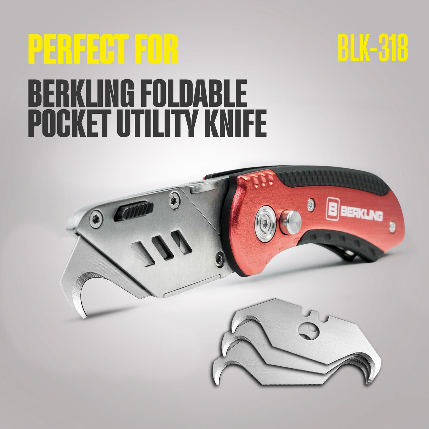 Berkling Hook Blade SK2H Utility Knife Blades, 50-Pack with Dispenser