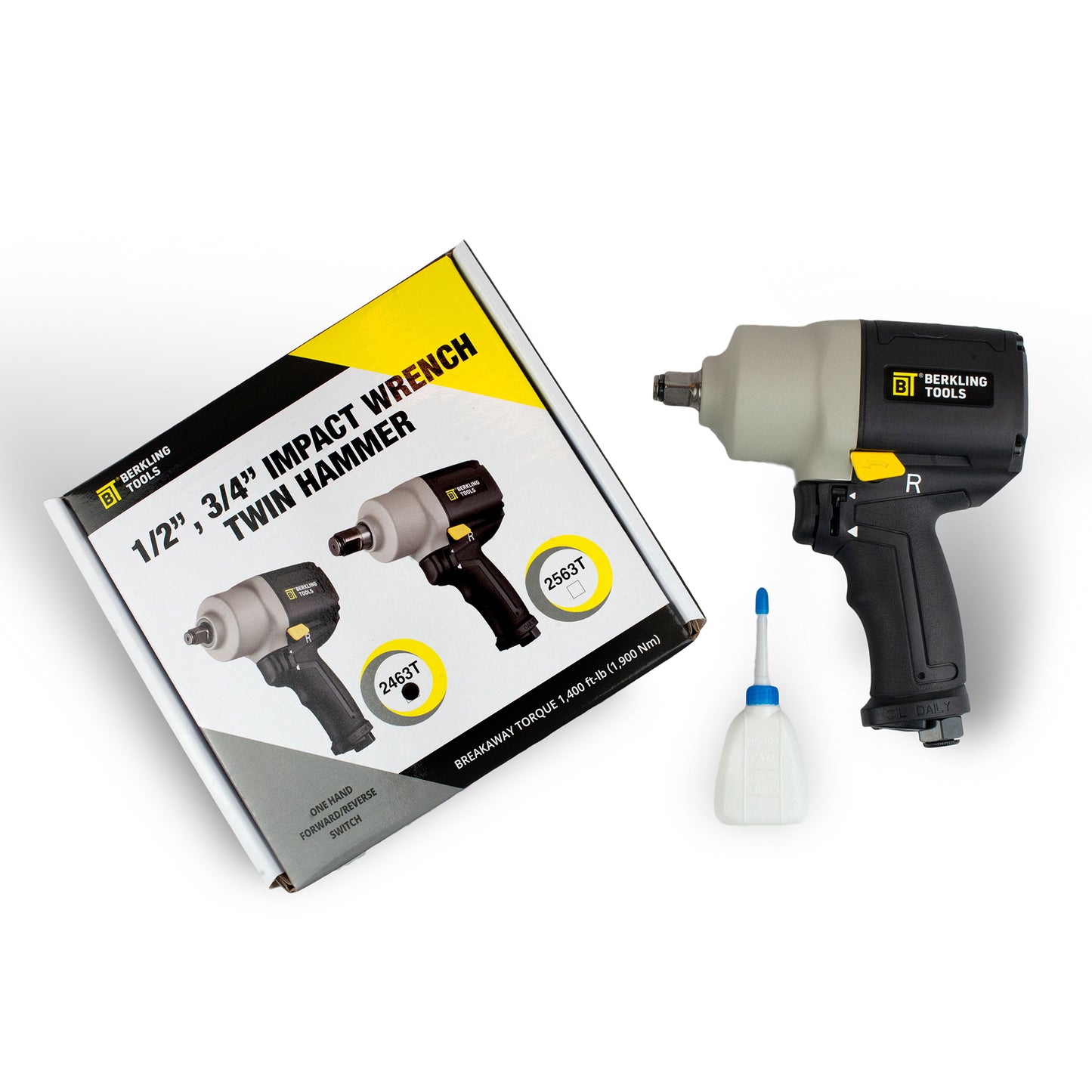 2463T 1/2" HEAVY DUTY Pneumatic Twin Hammer Impact Wrench - Berkling