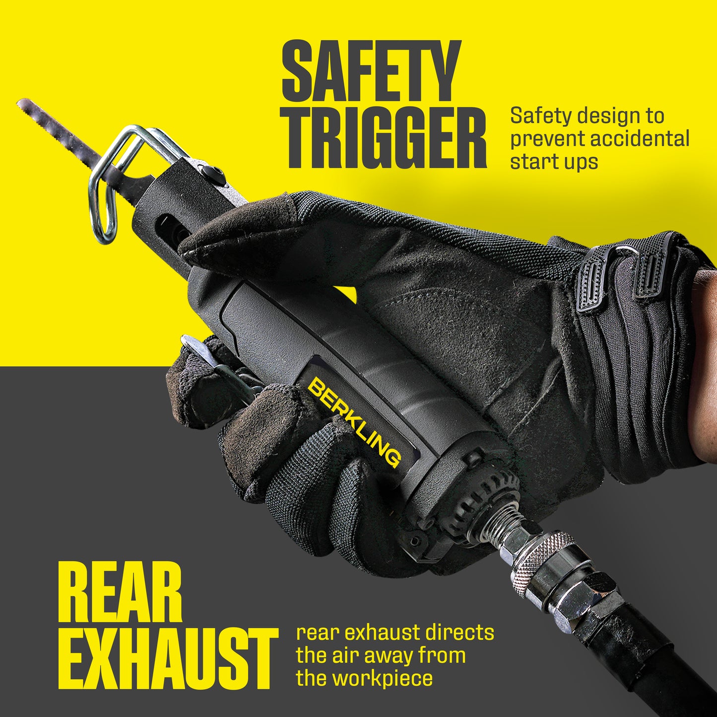 7102 Multi-function Compact Low Vibration 2-in-1 Air Saw / Air File with 8pcs Accessories