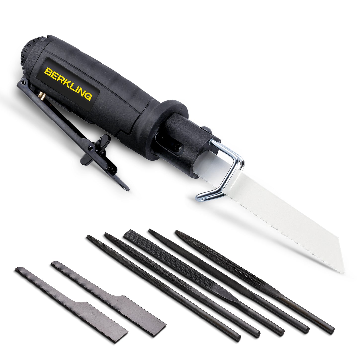 7102 Multi-function Compact Low Vibration 2-in-1 Air Saw / Air File with 8pcs Accessories
