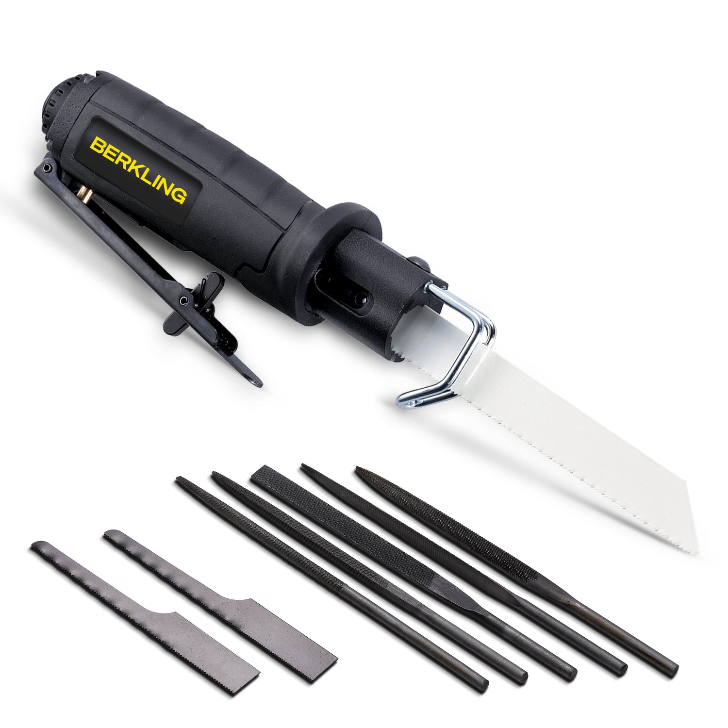 7102 Multi-function Compact Low Vibration 2-in-1 Air Saw / Air File with 8pcs Accessories - Berkling
