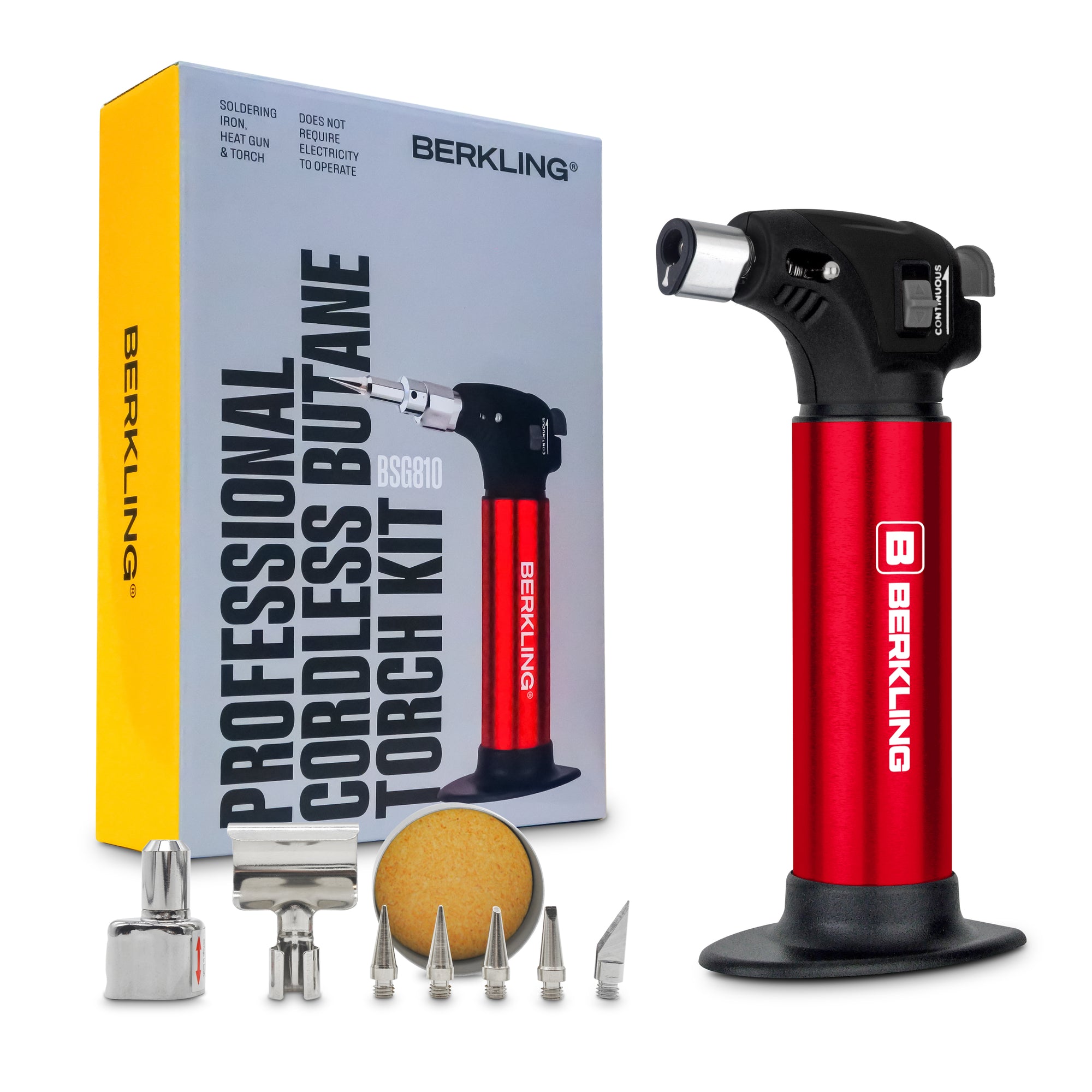 BSG-810 Cordless Butane Soldering Torch Lighter Kit – Multifunctional Butane Micro Torch Can Use as Soldering Iron and Heat Blower.
